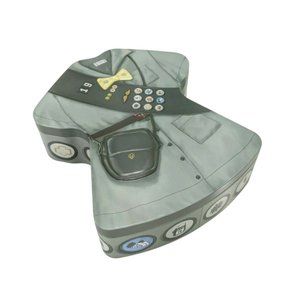 Vintage Girl Scout Tin Uniform Shaped W/ Badges Patches Satchel ON SIDE 7"x5.5"